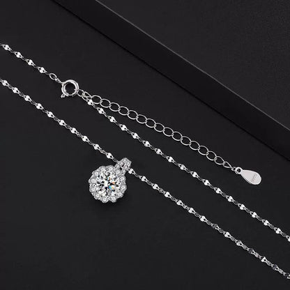 🔥Tijdelijke aanbieding🔥Zonnebloem Sterling Zilveren Diamanten Ketting